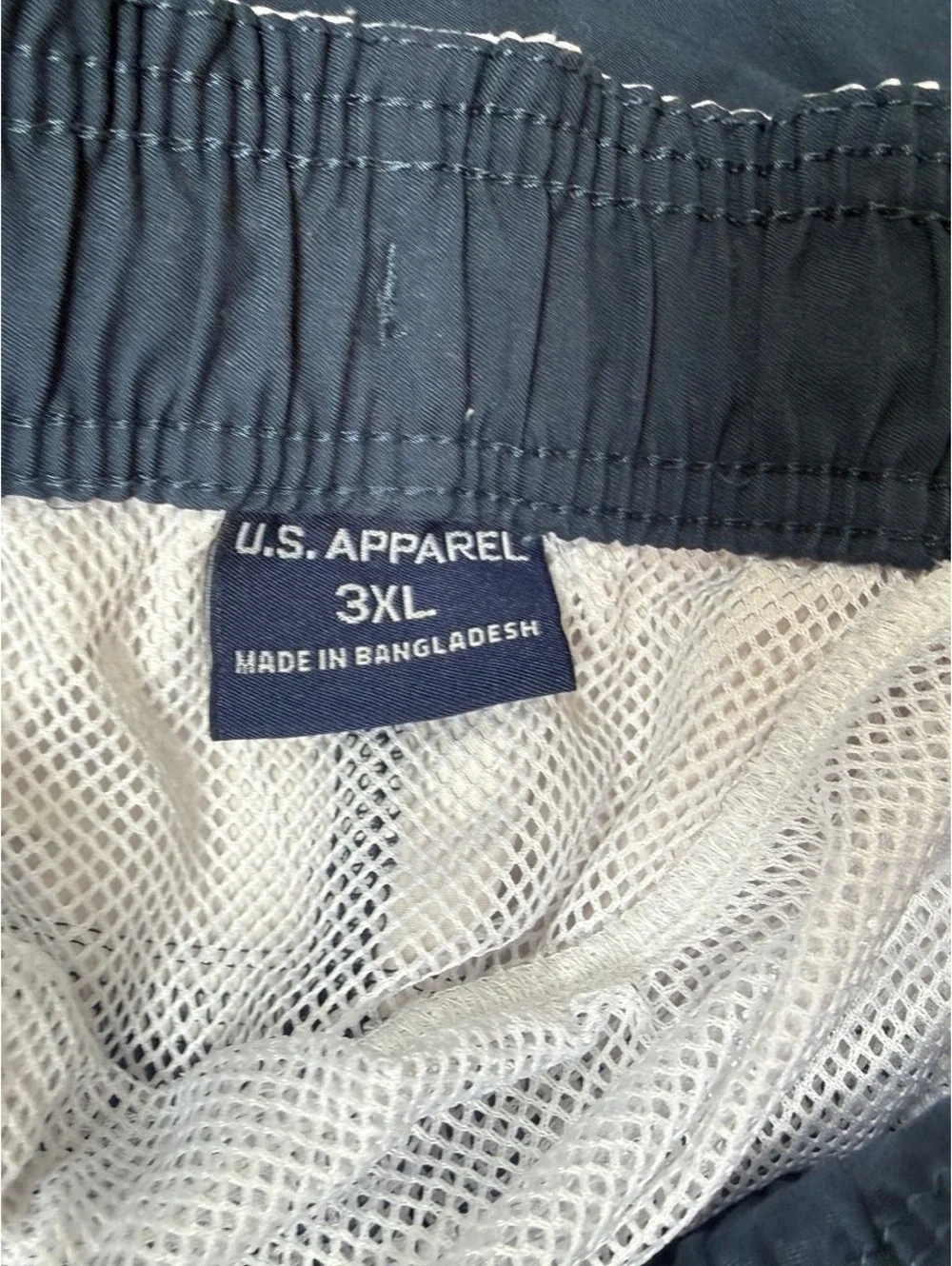 US Apparel swim trunks men’s 3x blue and white